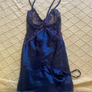 COPY - Navy Blue Babydoll with matching G-String